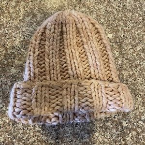 Free People Chunky Blush Pink Knit Beanie